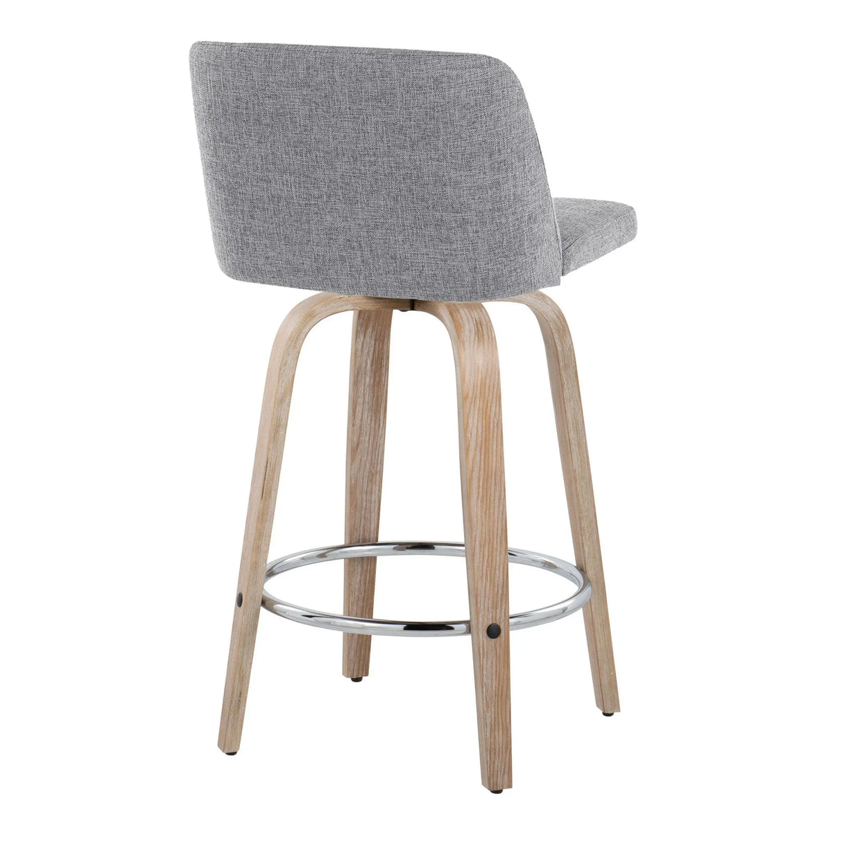 Toriano - Modern Design Fixed Height Counter Stool With Swivel With Round Footrest (Set of 2) - Furniture Home Direct