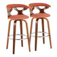 Gardenia - Mid Century Modern Fixed Height Barstool With Swivel With Round Footrest (Set of 2) - Furniture Home Direct