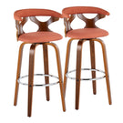 Gardenia - Mid Century Modern Fixed Height Barstool With Swivel With Round Footrest (Set of 2) - Furniture Home Direct