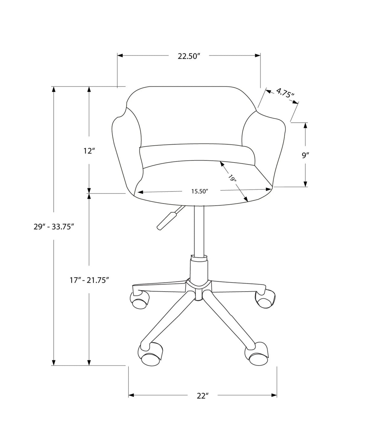 Office Chair, Adjustable Height, Swivel, Ergonomic, Armrests, Contemporary - Furniture Home Direct