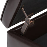 Cosmopolitan - Storage Ottoman Bench With Open Bottom - Tanners Brown - Furniture Home Direct