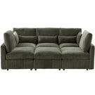 Modern Modular U-Shaped Sofa Bed With Movable Ottoman, USB Ports, Phone Holder - Furniture Home Direct