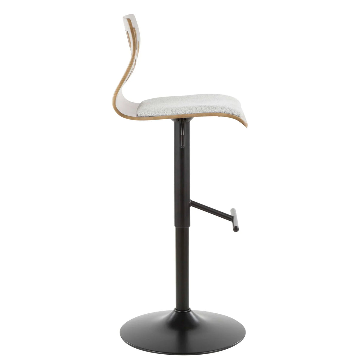 Folia - Mid Century Modern Adjustable Barstool With Swivel & Rounded T Footrest (Set of 2) - Furniture Home Direct