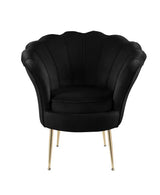 Angelina - Velvet Scalloped Back Barrel Accent Chair With Metal Legs - Furniture Home Direct