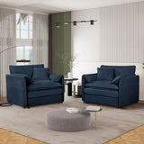 Modern Chenille Oversized Accent Chair, Comfy Single Sofa With Large Seat (Set of 2) - Furniture Home Direct