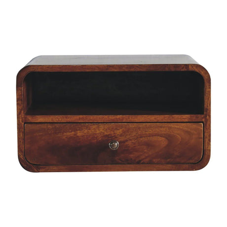 Curved Upper Slot Floating Nightstand - Furniture Home Direct