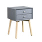 Side Table With 2 Drawer, Mid-Century Modern Storage Cabinet For Bedroom - Furniture Home Direct