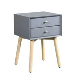 Side Table With 2 Drawer, Mid-Century Modern Storage Cabinet For Bedroom - Furniture Home Direct