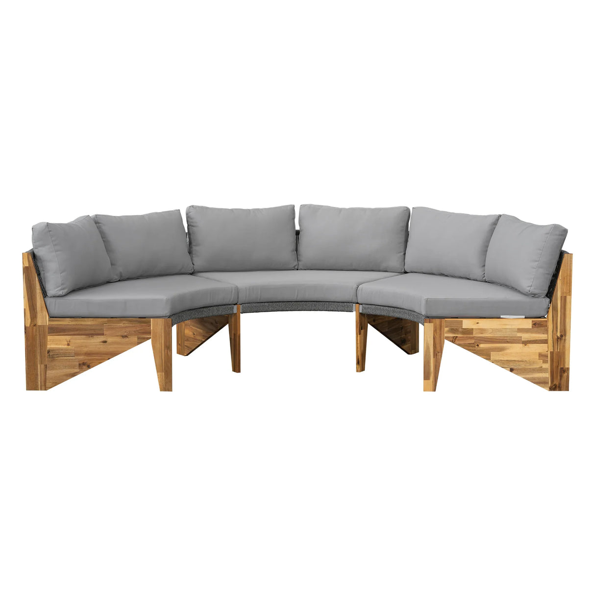 6 - Person Outdoor Sectional with Cushions and Coffee Table - Furniture Home Direct