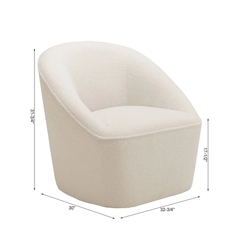 Anson - Swivel Chair With Soft Rounded Back - Off White - Furniture Home Direct