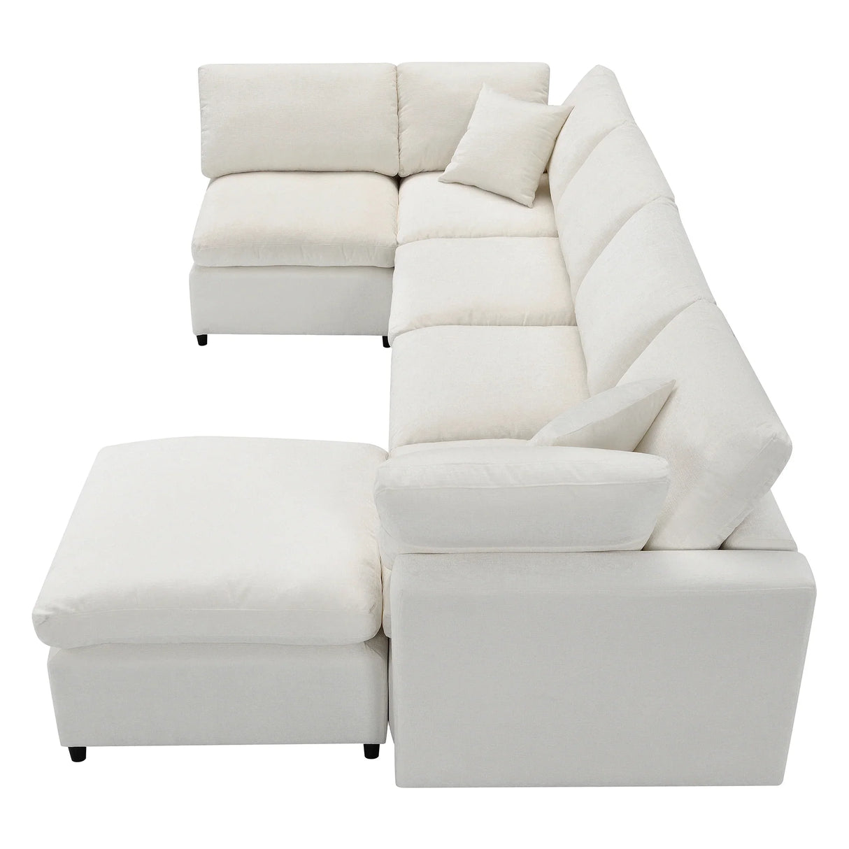 Modular Sectional Sofa With L Shaped Spacious Layout Beige - Furniture Home Direct