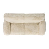 Summit - Faux Sheepskin Overstuffed Sofa - Cream Beige - Furniture Home Direct
