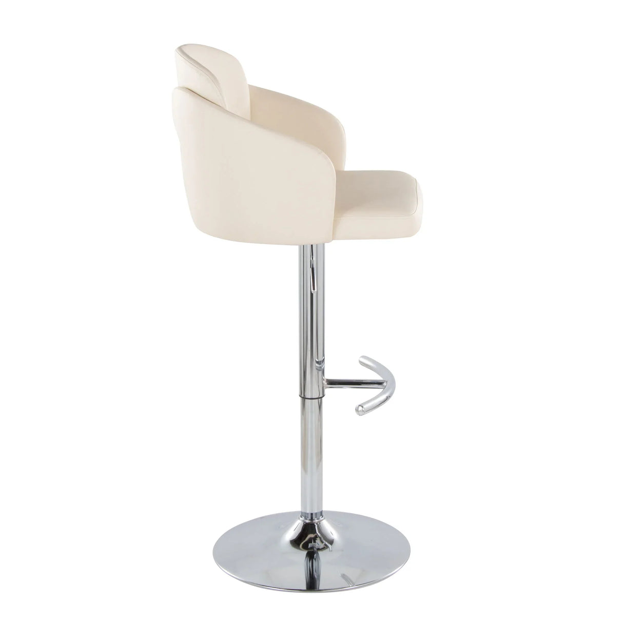 Dahlia - Contemporary Adjustable Barstool With Swivel With Rounded T Footrest (Set of 2) - Furniture Home Direct