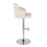 Dahlia - Contemporary Adjustable Barstool With Swivel With Rounded T Footrest (Set of 2) - Furniture Home Direct