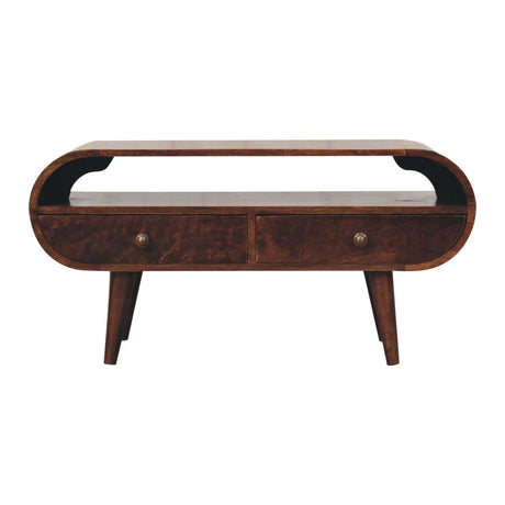 Solid Wood Circular TV Stand - Furniture Home Direct