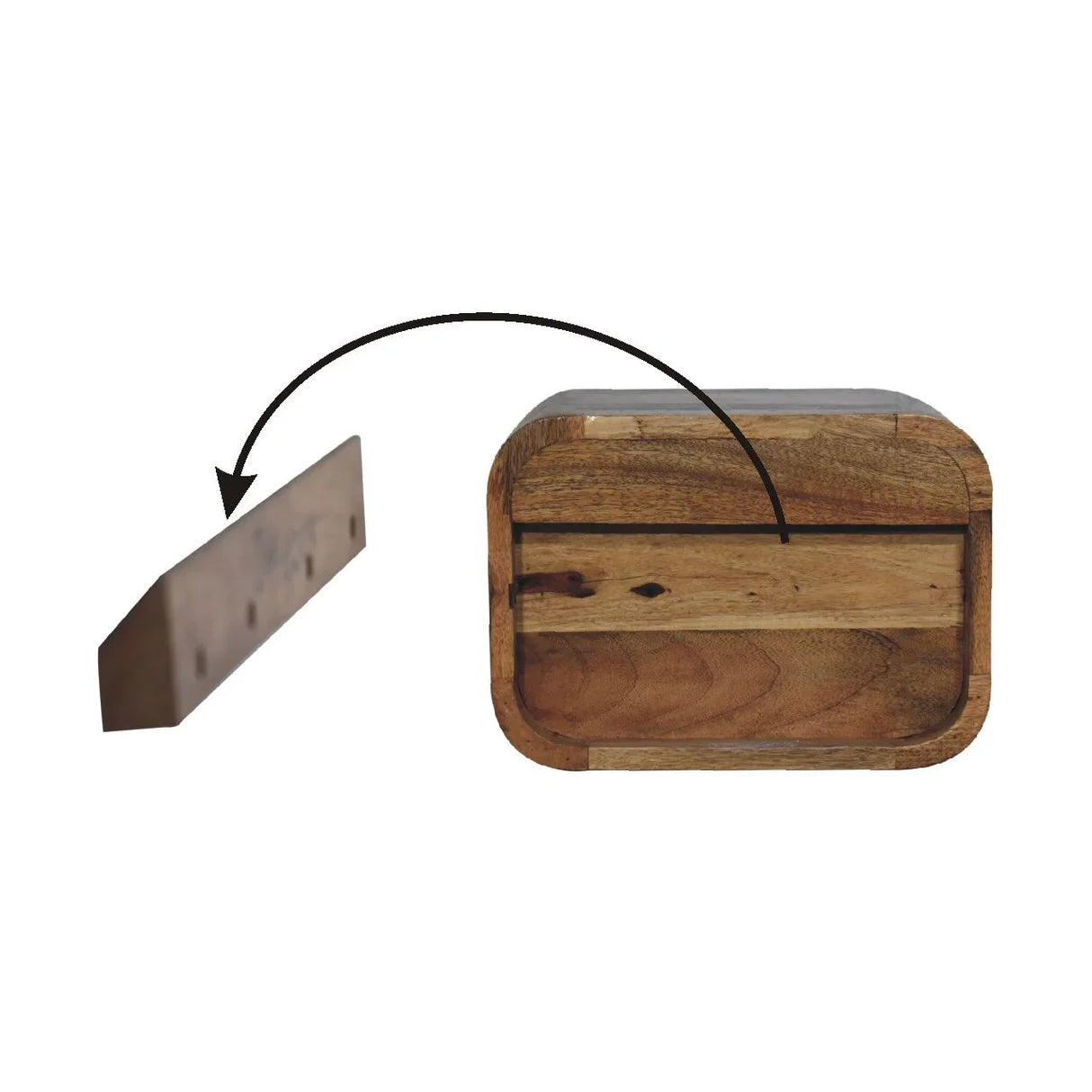 Floating Open Curve Nightstand - Oak - Furniture Home Direct
