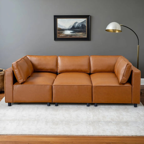 Reno - Modular Sofa - Cognac - Furniture Home Direct
