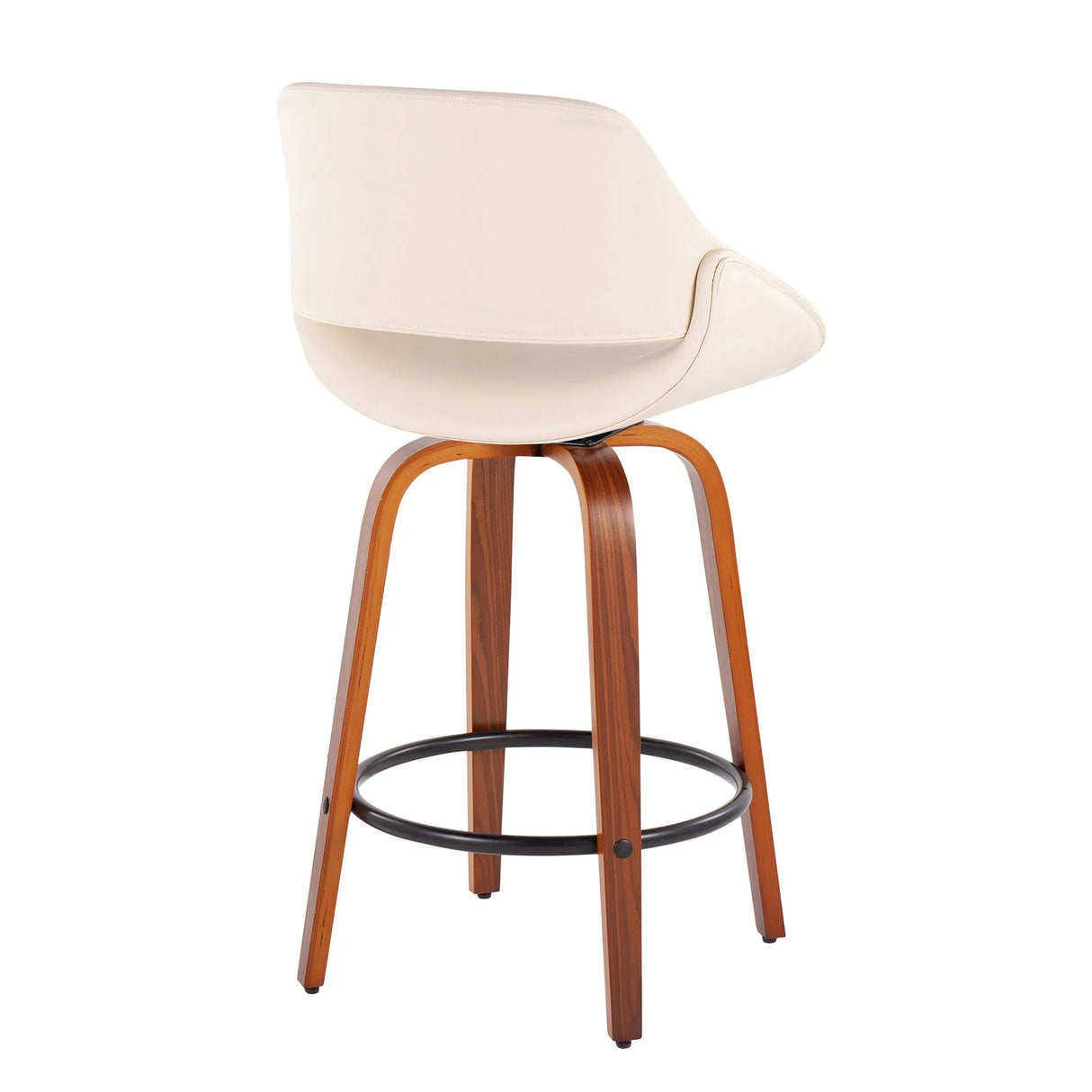 Fabrico - Mid Century Modern Fixed Height Counter Stool And Round Footrest (Set of 2) - Furniture Home Direct