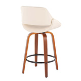 Fabrico - Mid Century Modern Fixed Height Counter Stool And Round Footrest (Set of 2) - Furniture Home Direct