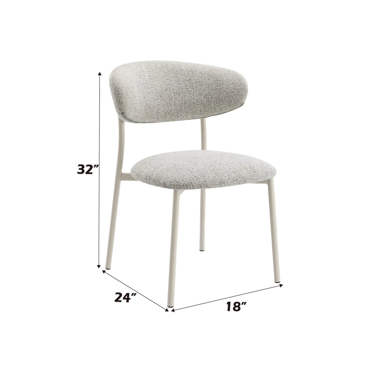 Kalam - Fabric Side Chair (Set of 2) - Light Gray - Furniture Home Direct