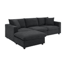 Modern Sectional Sofa With Throw Pillows, Cloud L Shaped Couch Set With Wide 4 Seat Comfy Couch Set With Movable Ottoman - Furniture Home Direct