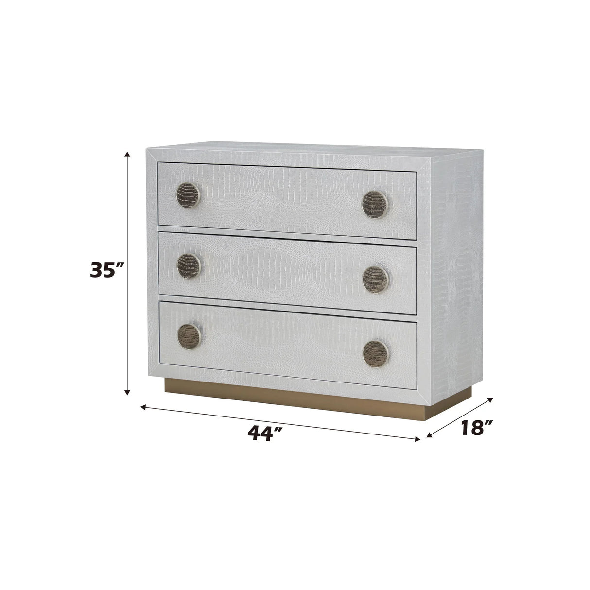 Anpu - Faux Crocodile Skin Console Cabinet - Silver - Furniture Home Direct