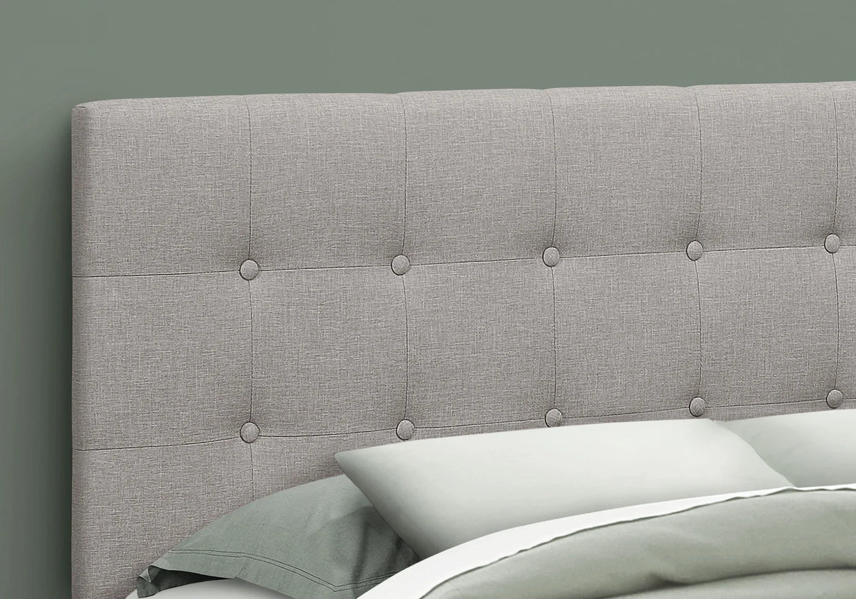 Queen Size, Bed Headboard Only, Upholstered, Durable Construction - Gray - Furniture Home Direct