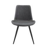 Dining Set Marble Look Table Faux Leather Chairs Gray - Furniture Home Direct