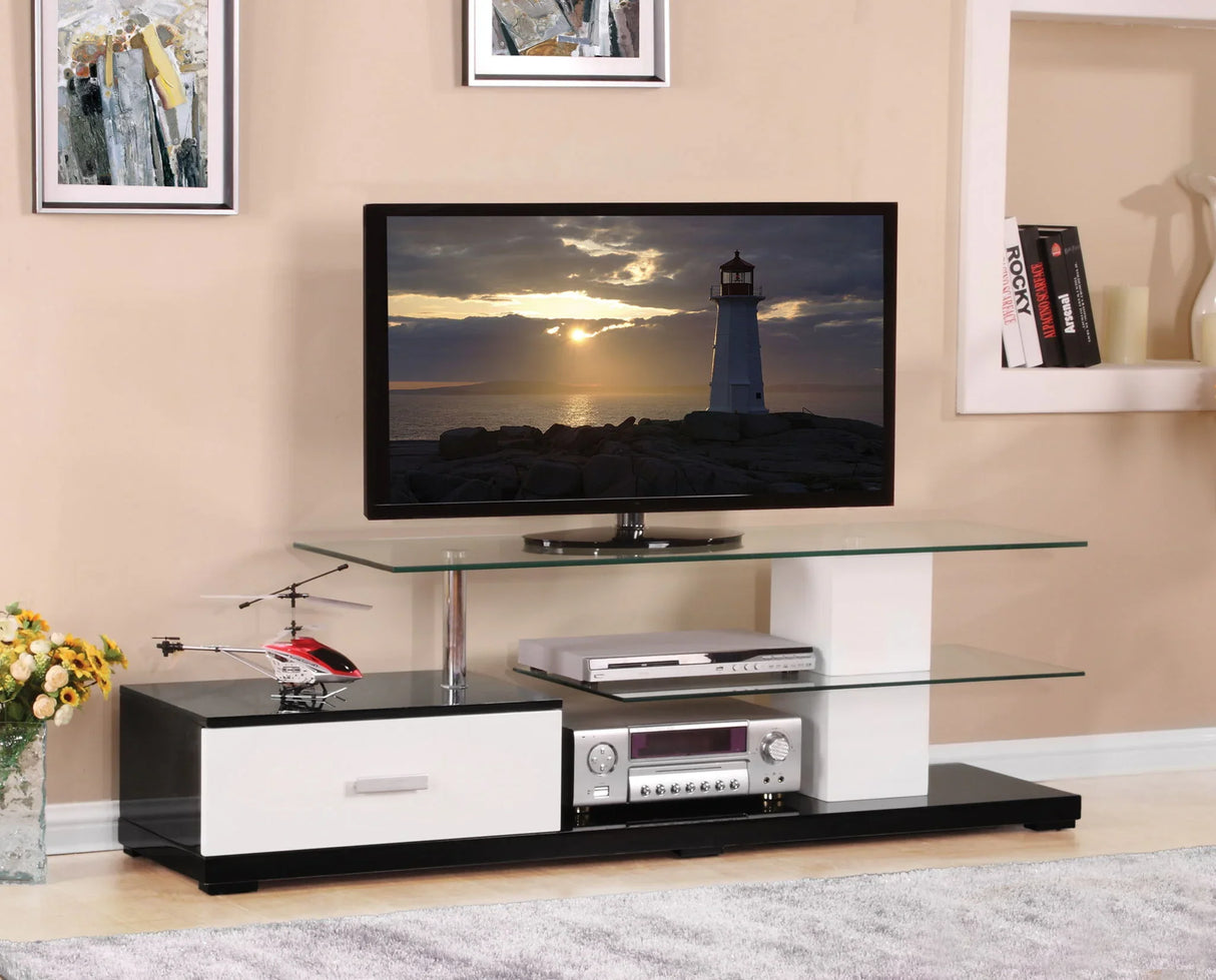 Ivana - TV Stand - White / Black - Furniture Home Direct