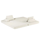 Multifunctional Convertible Sofa Bed With 2 Tumbler Backrests And 2 Pillows, Deep Seat Couch - Furniture Home Direct