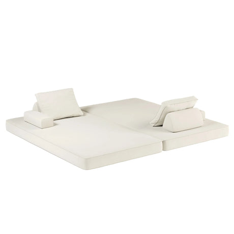 Multifunctional Convertible Sofa Bed With 2 Tumbler Backrests And 2 Pillows, Deep Seat Couch - Furniture Home Direct