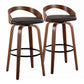 Grotto - Mid Century Modern Fixed Height Barstool & Swivel With Round Footrest (Set of 2) - Furniture Home Direct