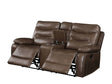 Aashi - Leather Gel Match Recliner Loveseat - Brown - Furniture Home Direct
