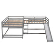 L-Shaped Bunk Bed With Slide And Short Ladder - Furniture Home Direct