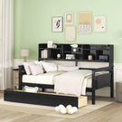 Daybed, Slat Support, With Bedside Shelves And 2 Drawers - Furniture Home Direct