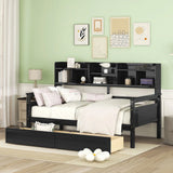 Daybed, Slat Support, With Bedside Shelves And 2 Drawers - Furniture Home Direct