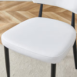 Dining Chairs Set Of 4 Modern Upholstered Metal Legs White - Furniture Home Direct