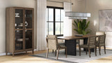 Double Pedestal Table Latte - Light Brown - Furniture Home Direct