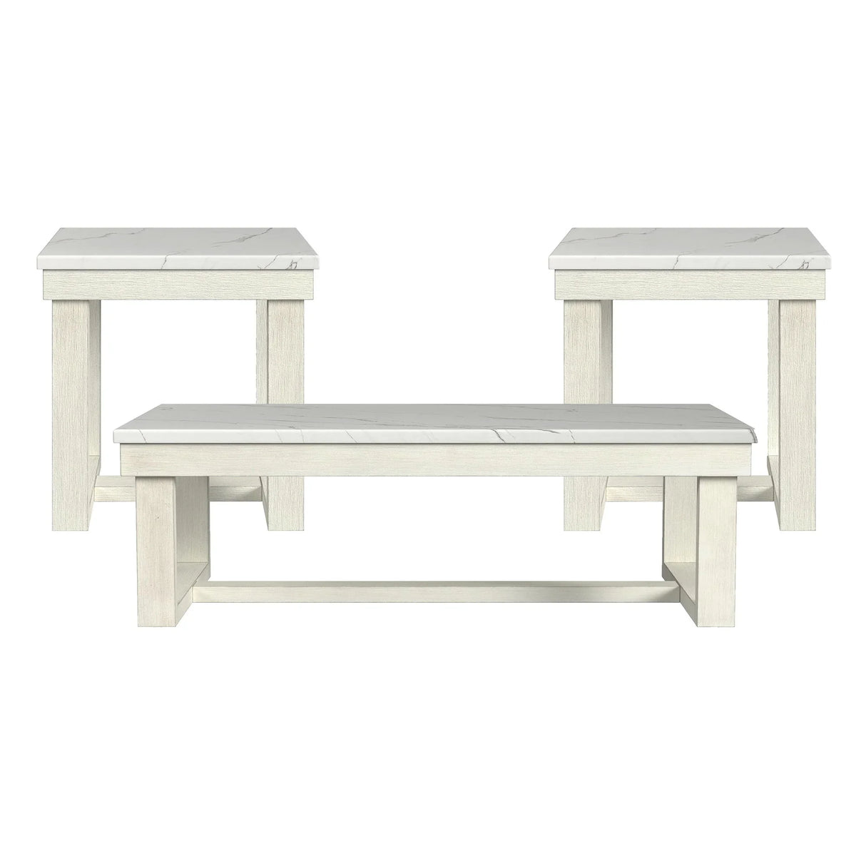 Catilin - 3 Piece Occasional Table Set - White