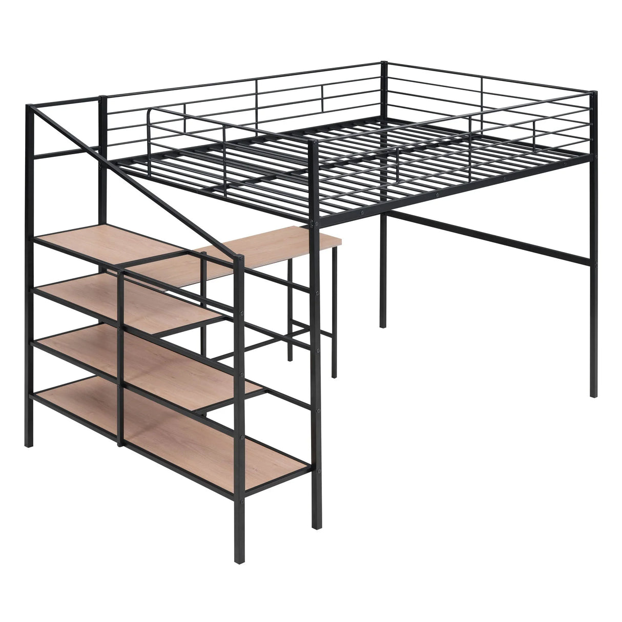Loft Bed With Desk And Lateral Storage Ladder - Furniture Home Direct