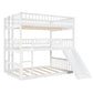Triple Bed With Built-In Ladder And Slide, With Guardrails - Furniture Home Direct