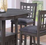 Dining Table Round Counter Height With Shelf Solid Wood Gray - Furniture Home Direct