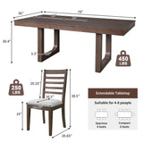 Extendable Dining Set, Farmhouse Extendable Table With Upholstered Chairs - Furniture Home Direct