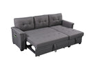 Nathan - Reversible Sleeper Sectional Sofa With Storage Chaise, USB Charging Ports And Pocket - Furniture Home Direct