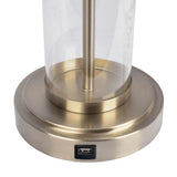 Luna - Table Lamp With On / Off Switch Clear Body Base - Clear / Silver / White - Furniture Home Direct