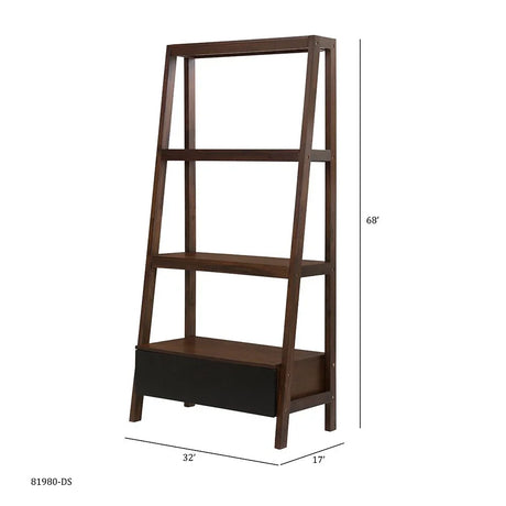 Ladder Style Bookcase - Natural Wood / Brown - Furniture Home Direct