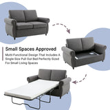 Sleeper Sofa With Twin Size Memory Mattress With Two USB Ports - Gray - Furniture Home Direct