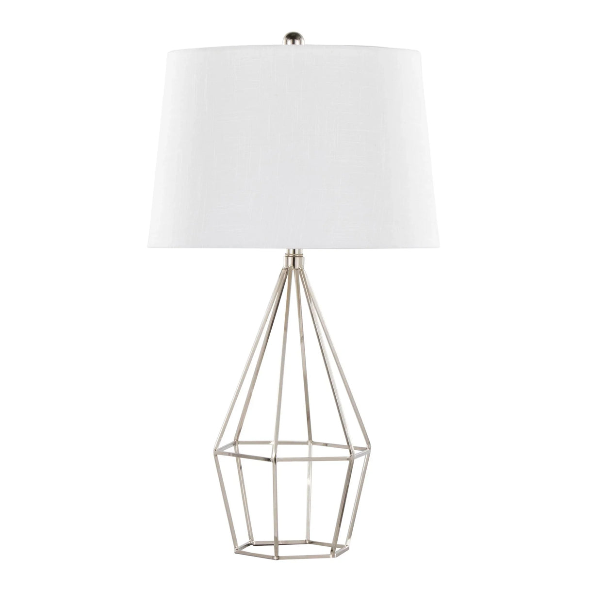 Diana - Contemporary Table Lamp (Set of 2) - Polished Nickel / Black Satin - Furniture Home Direct
