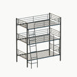 Twin Size Metal Triple Bunk Bed For Bedroom And Dormitory, Convertible Into 3 Separate Beds - Black - Furniture Home Direct