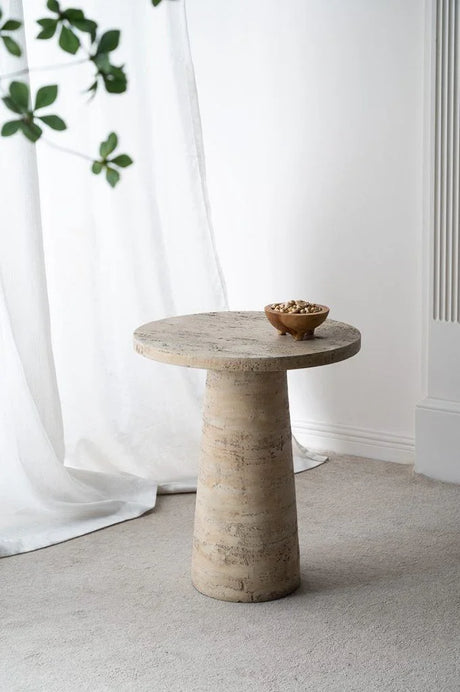 Round Side Table With Pedestal Base - Furniture Home Direct
